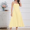 Women??s Corset Dress Sexy Thigh Spaghetti Strap Bustier Cocktail Dress Low Cut Boho Formal Dresses with Pockets