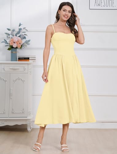 Women??s Corset Dress Sexy Thigh Spaghetti Strap Bustier Cocktail Dress Low Cut Boho Formal Dresses with Pockets