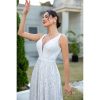 Women's Lace Boho Wedding Dress for Bride with Double Shoulders 2025 Bohemian Long A-Line Beach Bridal Gowns