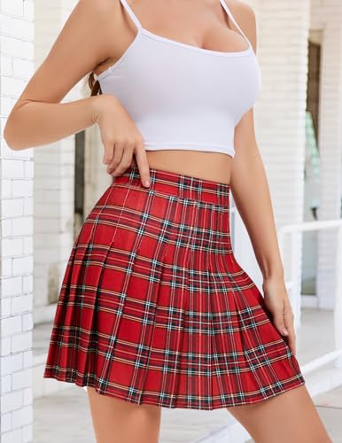 Pleated Skirts for Women Mini High Waist Skater Tennis Skirt A-line Cheerleader Skirt