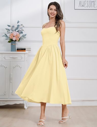 Women??s Corset Dress Sexy Thigh Spaghetti Strap Bustier Cocktail Dress Low Cut Boho Formal Dresses with Pockets