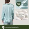 Silk Blouses for Women Long Sleeve Women??s 100% Pure Silk Blouses Elegant Button Down Shirt Smooth Tops Cool Shirts