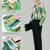 Women's 100% Pure Silk Blouse Long Sleeve Button Down Shirt Spring Summer Elegant Floral Striped Tops Women Smooth Blouses