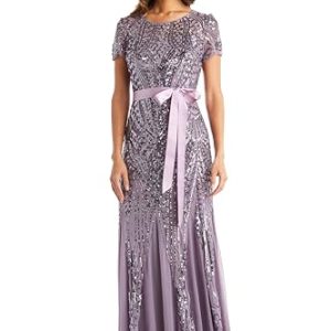 Womens Plus Formal Sequined Evening Dress