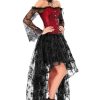 Women's Steampunk Victorian Off Shoulder Corset Top With High Low Skirt