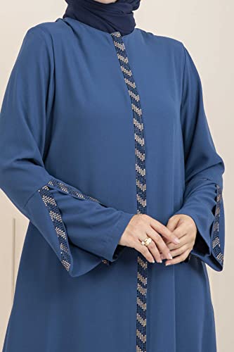 Women's Abaya Long Sleeve Open Quarry Floor Length Zipper Floor Length Turkish Islamic Fashion