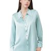 Silk Blouses for Women Long Sleeve Women??s 100% Pure Silk Blouses Elegant Button Down Shirt Smooth Tops Cool Shirts