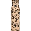Women's Beaded Mesh Long Dress