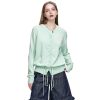 41XvnzXNSmL.jpg Womens Button-Down Cardigans Knit Stretchy Sweaters Drawstring Lightweight
