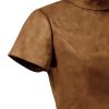 Women's Grace Faux Suede Crop Top and Mini Skirt Set