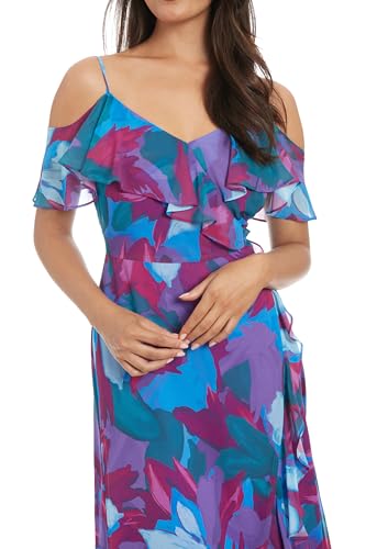 Women's Dresses Women's Sweetheart Neckline High Low Maxi with Ruffle Overlay - Empire Waist Cold Shoulder Chiffon Summer Party