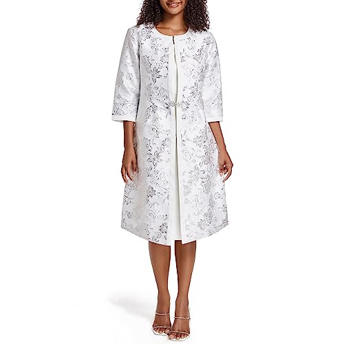Women's Two Piece Dress Church Suits Mother Gift Special Occasion Wedding Party Jacquard Embroidery Long Jacket Church Set