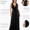 Women Formal Wedding Guest Dress - Shapewear Bridesmaid Dresses Built-in Bra Floor Length Prom Dress with Tie