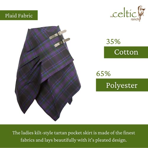 Tartan Skirt, Women's Plaid Skirt with Pockets, Ladies' Scottish Skirts