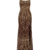 Women's Sleeveless Bead Long Dress
