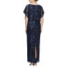 Women's Long Blouson Dress with Flutter Sleeves