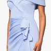 Women's Long Off Shoulder Sweetheart Neck Side Ruffle Gown