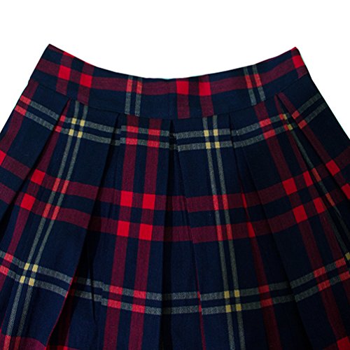 Women's Vintage A-line Printed Pleated Flared Midi Skirts