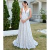 Women's Lace Boho Wedding Dress for Bride with Double Shoulders 2025 Bohemian Long A-Line Beach Bridal Gowns