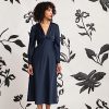 Women's Twist V-Neck Bias Skirt Midi