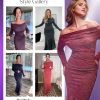 Sparkly Dresses for Women Long Sleeve Off The Shoulder Cocktail Dresses Bodycon Shapewear Mermaid Dress