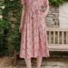 Womens Summer Floral Maxi Dress Short Sleeve V Neck Button Belt Casual Long Flowy Shirt Dress