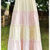 Women's Plaid Print Tiered Layer A Line Ruffle Hem Loose Fit Casual Long Maxi Skirts