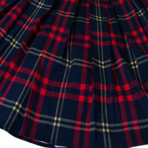 Women's Vintage A-line Printed Pleated Flared Midi Skirts