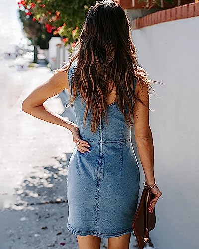 Womens Denim Dress Sexy Sleeveless Split Bodycon Mini Tube Jeans Short Dresses