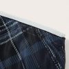 Women's Vintage Plaid Print Layered Fishtail Skirt High Waist Long Skirts