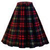 Women's Vintage A-line Printed Pleated Flared Midi Skirts