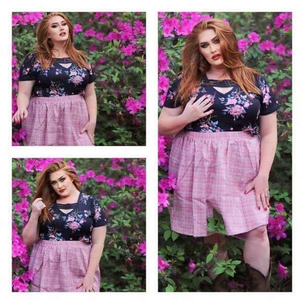 Plus Size Basic Versatile Stretchy Elastic Waist Flared Casual Mini Skater Skirt/Pleated Plaid Skirt for Women XL-5XL